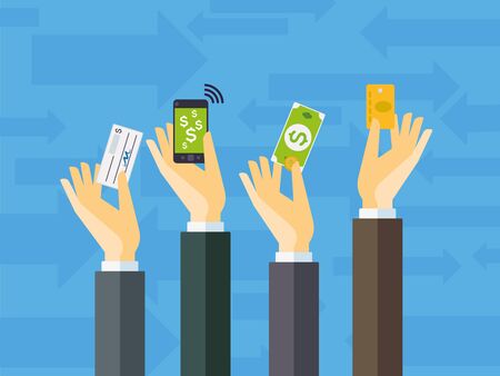 Flat design illustration of payment methodsのイラスト素材
