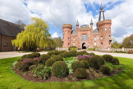 South front of Castle Moyland in the district of Kleveのeditorial素材