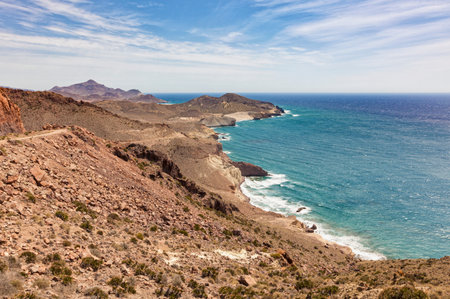 Rocky coastline of Cabo de Gata-Nijar natural park, Almeria province, Spain