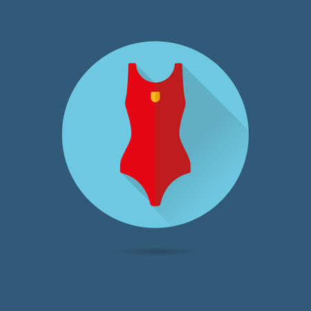 swimsuit flat design long shadow vector iconのイラスト素材