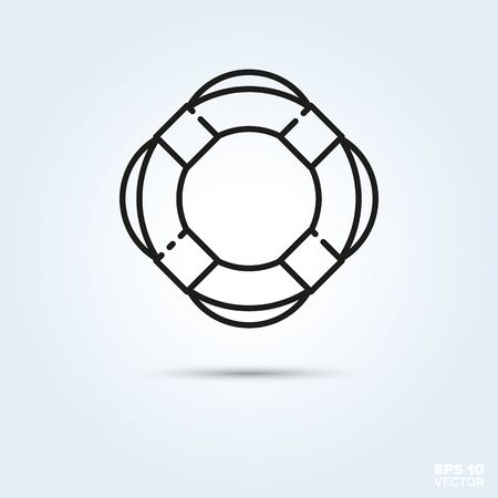 Life buoy Line Icon Vectorのイラスト素材