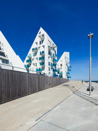 Aarhus, Denmark - May 2, 2017: Contemporary residential architecture at newly developed harbor area. The complex is calledのeditorial素材