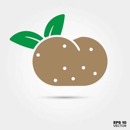 potato and leaves two color vector iconのイラスト素材