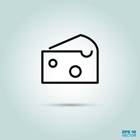 Piece of swiss cheese Line Icon Vectorのイラスト素材