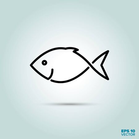 Fresh fish Line Icon Vectorのイラスト素材