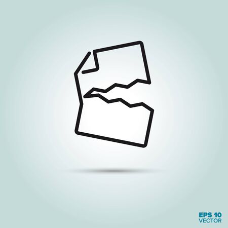Ripped document Line Icon Vectorのイラスト素材