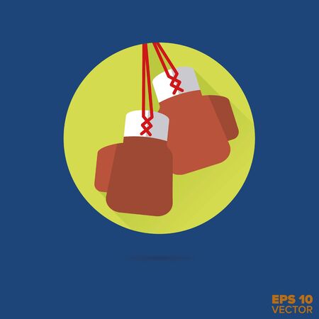 pair of boxing gloves flat design vector iconのイラスト素材