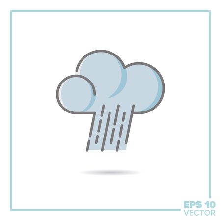 cloud and hard rain filled line icon vector illustrationのイラスト素材
