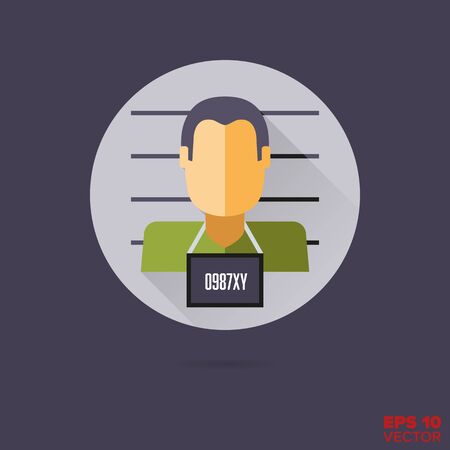 head of suspect criminal flat design vector iconのイラスト素材