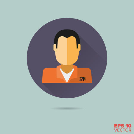 prisoner faceless head flat design vector iconのイラスト素材