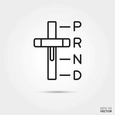 Automatic transmission shift lever vector icon. Automotive parts, repair and service symbol.のイラスト素材