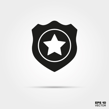 Police badge glyph icon vector. Law enforcement and criminal justice symbol.のイラスト素材