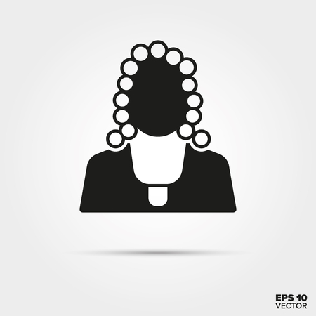 Judge glyph icon vector. Law enforcement and criminal justice symbol.のイラスト素材