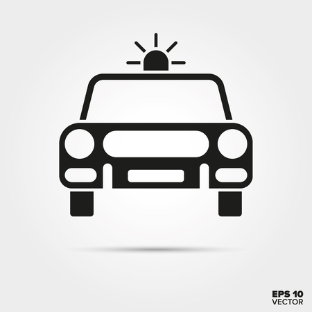 Police car glyph icon vector. Law enforcement and criminal justice symbol.のイラスト素材