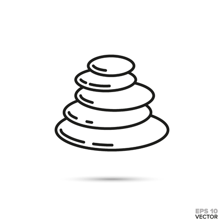 Stack of pebbles vector line icon. Zen, meditation and harmony symbol.のイラスト素材