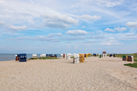 The North Sea beach at Hooksiel, Wangerland, Lower Saxony, Germanyのeditorial素材