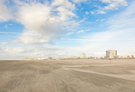 Beach and waterfront of Berck-Plage, Pas-de-Calais, Franceのeditorial素材