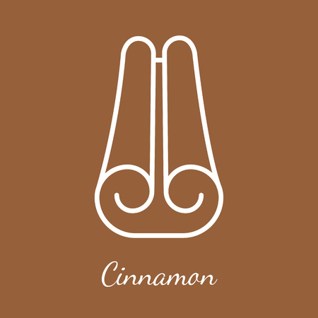 Cinnamon quill icon. Flavoring spices vector symbol.のイラスト素材