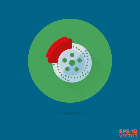 motor vehicle disc brake flat design vector iconのイラスト素材