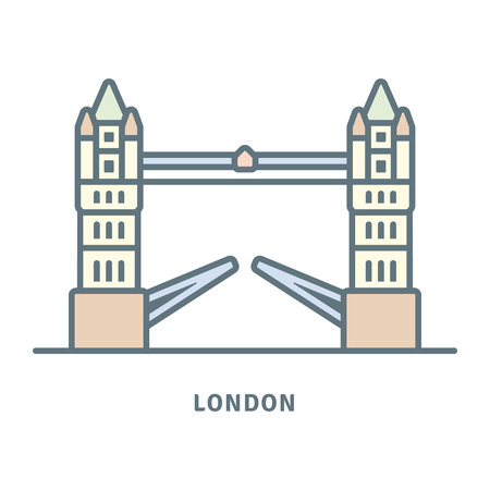 London line icon. Tower Bridge vector illustration.のイラスト素材