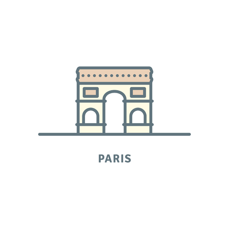 Paris line icon. Triumphal Arch vector illustration.のイラスト素材