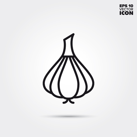 Garlic line icon. Healthy vegetable vector symbol.のイラスト素材