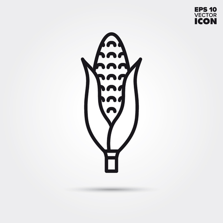 Corncob line icon. Healthy vegetable vector symbol.のイラスト素材