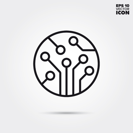 Electronic circuit line icon. Electronic component vector symbol.のイラスト素材