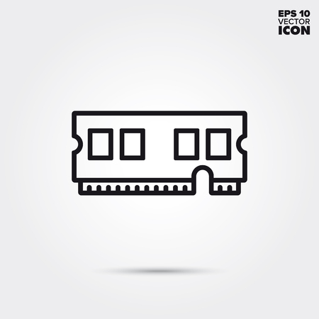RAM memory module line icon. Electronic component vector symbol.のイラスト素材