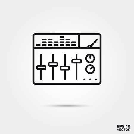 Mixing desk line icon vector illustration. Media and entertainment symbol.のイラスト素材