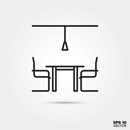 Dining room line icon vector illustration. Home decoration and interior symbol.のイラスト素材