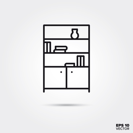 cupboard line icon vector illustration. Home decoration and interior symbol.のイラスト素材