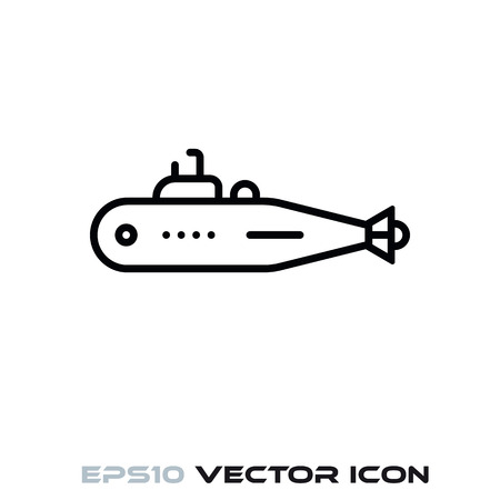 Submarine flat line icon vector illustrationのイラスト素材