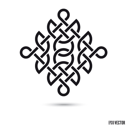 Celtic knot, intertwined ribbons symbol vector illustrationのイラスト素材