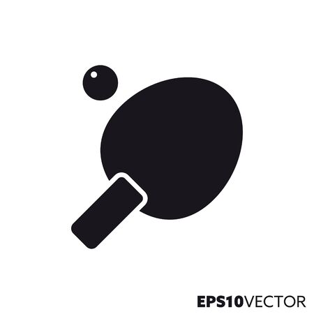 Table tennis paddle and ball solid black icon.のイラスト素材