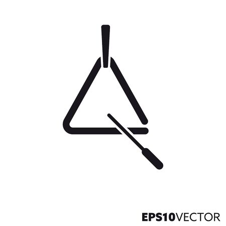 Triangle line icon. Glyph symbol of perccussion instrument and music. Musical instrument flat vector illustration.のイラスト素材
