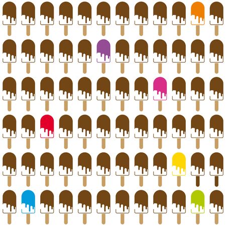 Seamless pattern of ice cream on sticks vector illustrationのイラスト素材
