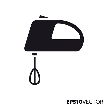 Mixer glyph icon. Symbol of kitchen appliance. Cooking and baking related flat vector illustration.のイラスト素材