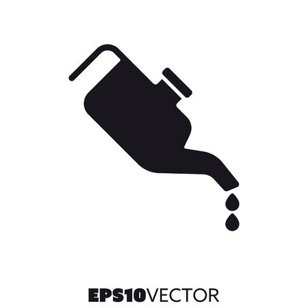 Oilcan solid black icon. Glyph symbol of car service and lubricant. Automotive flat vector illustration.のイラスト素材