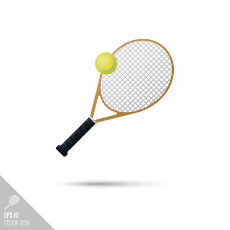 Smooth style tennis racket and ball icon. Water sports equipment vector illustration.のイラスト素材