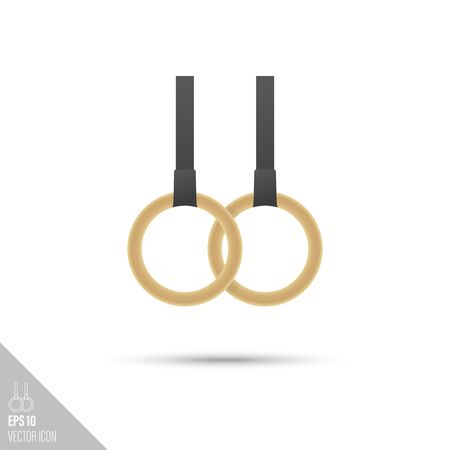 Smooth style gymnastic rings icon. Gymnastics and sports equipment vector illustration.のイラスト素材