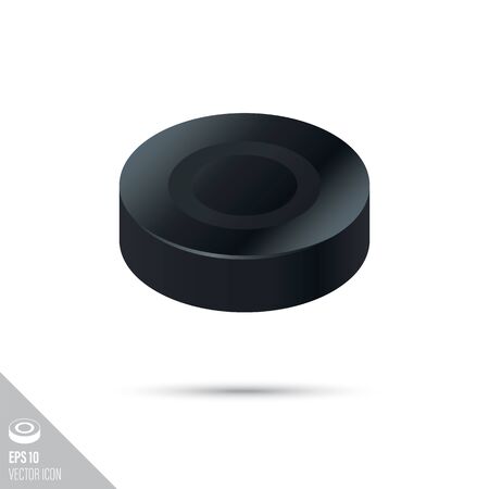 Smooth style ice hockey puck icon. Sports equipment vector illustration.のイラスト素材