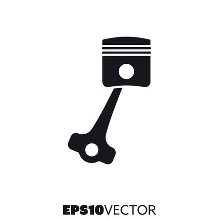 Piston solid black icon. Glyph symbol of car parts and engine. Automotive flat vector illustration.のイラスト素材