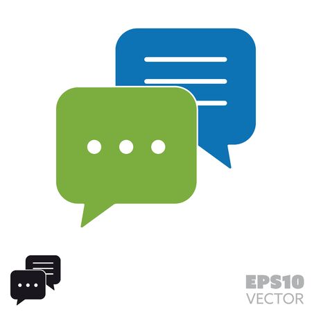 Text message bubbles dialog solid icons. Glyph symbol of communication and messaging. Conversation flat vector illustration.のイラスト素材