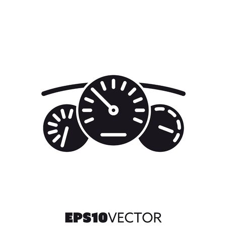 Car dahsboard solid black icon. Glyph symbol of controls and components. Automotive flat vector illustration.のイラスト素材