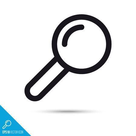 Magnifying glass line icon. Search and find vector symbol. User interface pictogram for web and apps.のイラスト素材