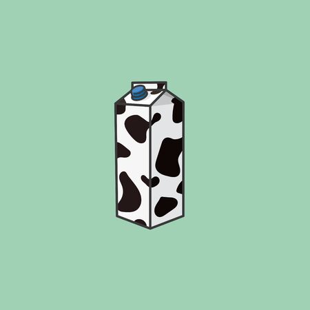 Milk carton with cow pattern vector illustration for World Milk Day on June1st. Healthy nutrition and dairy symbol.のイラスト素材