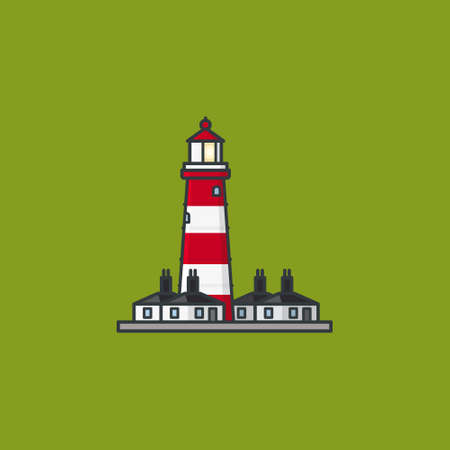 Happisburgh lighthouse at Norfolk coast vector illustration for Norfolk Day on Juy 27.のイラスト素材