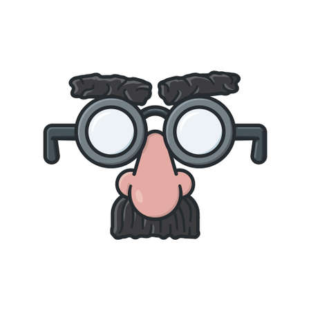 Groucho glasses fun mask vector isolated illustration for Festival of Latest Novelties on September 24のイラスト素材