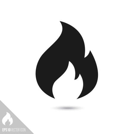 Flame glyph vector icon. Fire symbol.のイラスト素材
